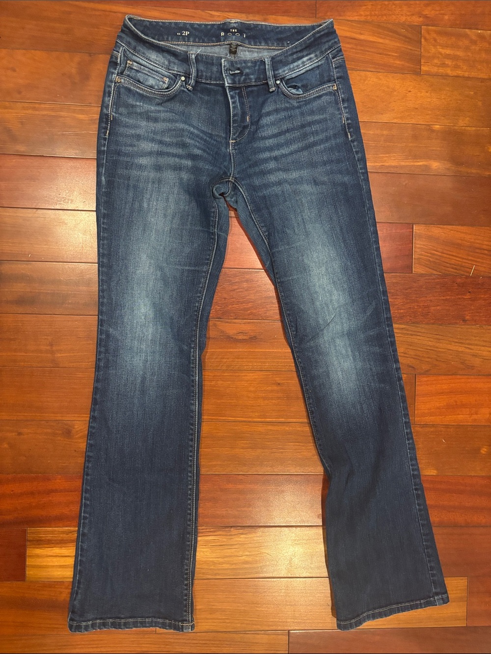White House Black Market -Women's Dark Blue Flare Jeans with Subtle Fade
